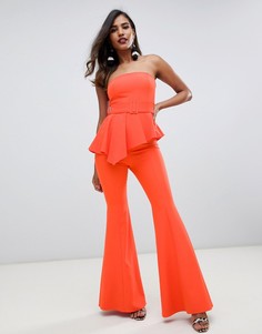 Комбинезон-бандо с баской и расклешенным дизайном ASOS DESIGN - Мульти