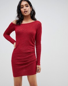 Трикотажное платье мини с асимметричной сборкой сбоку ASOS DESIGN - Красный