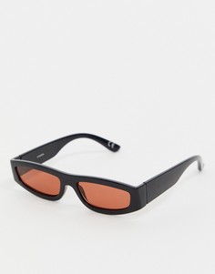 Солнцезащитные очки с плоским верхом и наклоненными стеклами ASOS DESIGN - Черный