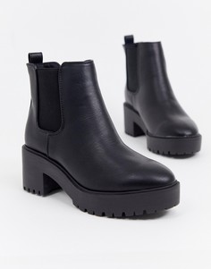 Массивные черные ботильоны челси New Look - Черный