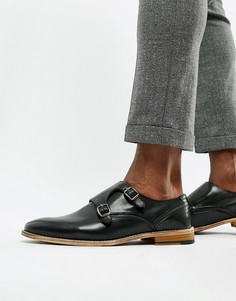 Черные кожаные монки на натуральной подошве ASOS DESIGN - Черный