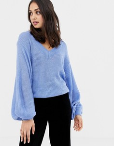 Джемпер с V-образным вырезом и широкими рукавами Brave Soul harrio - Синий