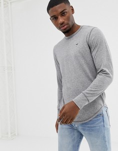 Темно-серый лонгслив с логотипом Hollister - Серый