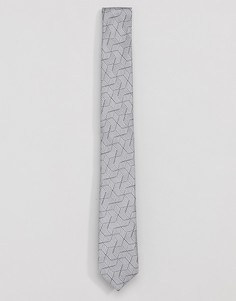 Жаккардовый галстук с геометрическим принтом Twisted Tailor - Серый