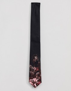 Галстук с цветочным принтом Twisted Tailor - Черный
