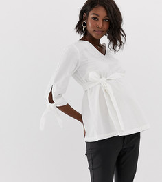Блузка с завязками на рукавах Mamalicious - Белый Mama.Licious