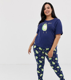 Пижамный комплект с футболкой и леггинсами ASOS DESIGN Curve - Мульти
