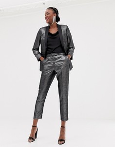 Серебристые атласные брюки под смокинг New Look - Серебряный