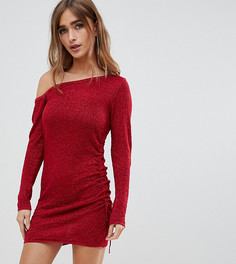 Трикотажное асимметричное платье мини ASOS DESIGN Petite - Красный