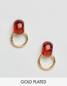Золотистые серьги-кольца с отделкой Gogo Philip - Золотой