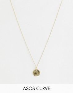 Ожерелье из позолоченного серебра с подвеской в винтажном стиле ASOS DESIGN Curve - Золотой