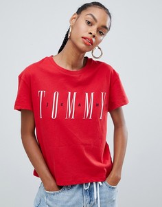 Футболка с логотипом Tommy Jeans - Красный