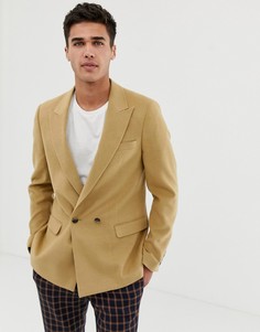 Бежевый меланжевый блейзер скинни ASOS DESIGN - Бежевый