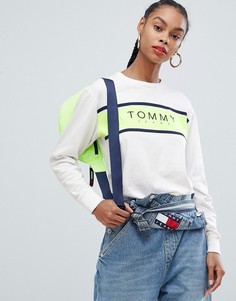 Лонгслив с логотипом в полоску Tommy Jeans - Белый