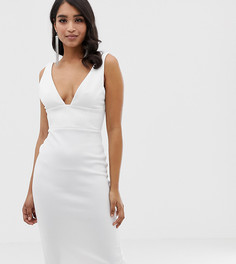 Платье-футляр миди с корсетной отделкой ASOS DESIGN - Белый