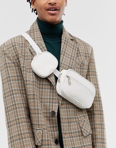 Белая сумка через плечо из искусственной кожи с карманами ASOS DESIGN - Белый