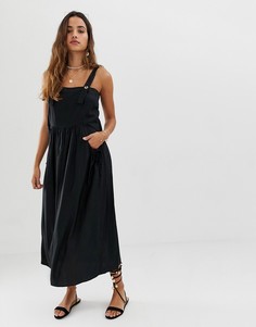 Платье миди с карманами ASOS DESIGN - Черный