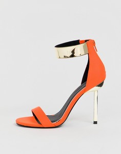 Ярко-оранжевые босоножки на каблуке ASOS DESIGN Hydroid - Оранжевый