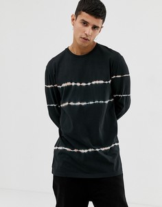 Черный свободный лонгслив с принтом тай-дай ASOS DESIGN - Черный