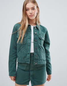 Зеленая выбеленная джинсовая куртка ASOS DESIGN - Зеленый