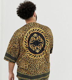 Oversize-футболка с леопардовым принтом ASOS DESIGN Plus - Мульти