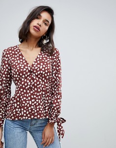 Блузка с объемными рукавами и принтом Vero Moda - Мульти