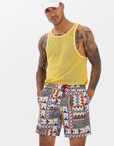 Шорты для плавания с ацтекским принтом ASOS DESIGN - Белый
