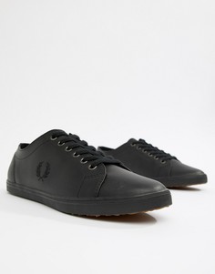 Черные кожаные кеды Fred Perry - Черный