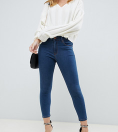 Синие выбеленные джинсы скинни с завышенной талией ASOS DESIGN Petite Ridley - Синий