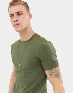 Эластичная обтягивающая футболка цвета хаки United Colors Of Benetton - Зеленый