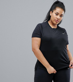 Черная футболка с короткими рукавами Nike Running Plus - Черный