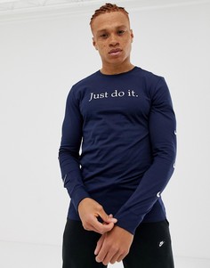 Темно-синий лонгслив с вышивкой Nike JDI AA6592-451 - Темно-синий