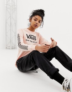 Розовый лонгслив бойфренда Vans off the wall - Розовый