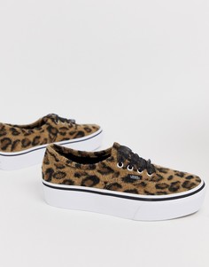 Кроссовки на платформе с леопардовым принтом Vans Authentic - Мульти