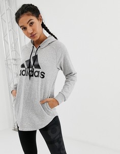 Серый худи с логотипом adidas Training - Серый