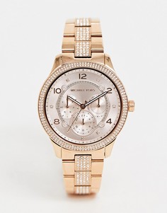 Наручные часы 38 мм цвета розового золота Michael Kors MK6614 Runway - Золотой