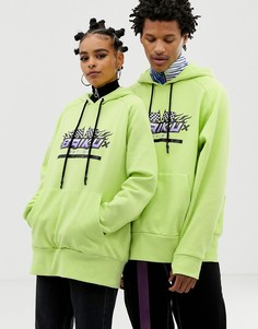 Худи с принтом спереди COLLUSION x Motocross Unisex - Зеленый
