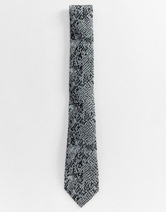Серый галстук со змеиным принтом River Island - Серый