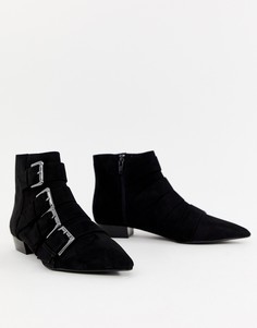 Черные ботильоны с пряжками Bershka - Черный