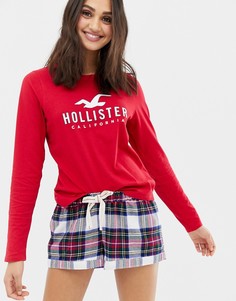 Пижамные шорты в клетку тартан Hollister - Белый