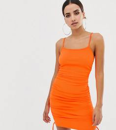 Платье-комбинация мини со сборками по бокам ASOS DESIGN - Оранжевый