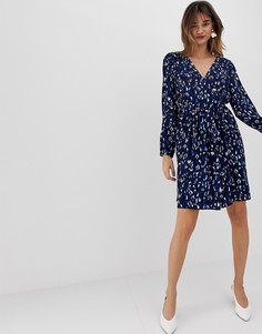 Платье мини с запахом и абстрактным леопардовым принтом Vero Moda - Мульти