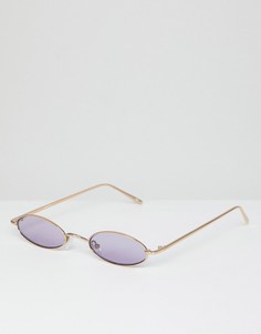 Овальные очки с сиреневыми стеклами ASOS DESIGN - Золотой