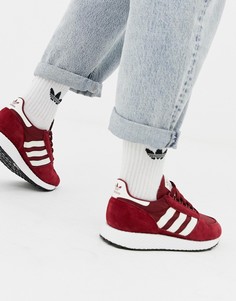 Бело-бордовые кроссовки adidas Originals Forest Grove - Красный