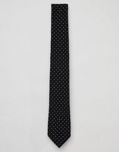 Черный узкий галстук с узором в горошек и цветочным принтом Paul Smith - Черный