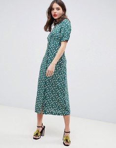Чайное платье макси на пуговицах с цветочным принтом ASOS DESIGN - Мульти