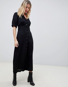 Чайное платье макси на пуговицах ASOS DESIGN - Черный