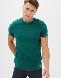 Зеленая футболка с контрастной отделкой Jack Wills Rousting - Зеленый