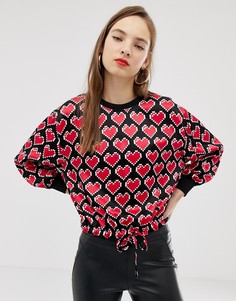 Топ с принтом сердец Love Moschino - Красный