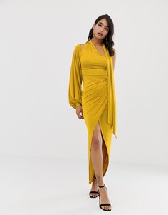 Платье макси с отделкой ASOS DESIGN - Желтый